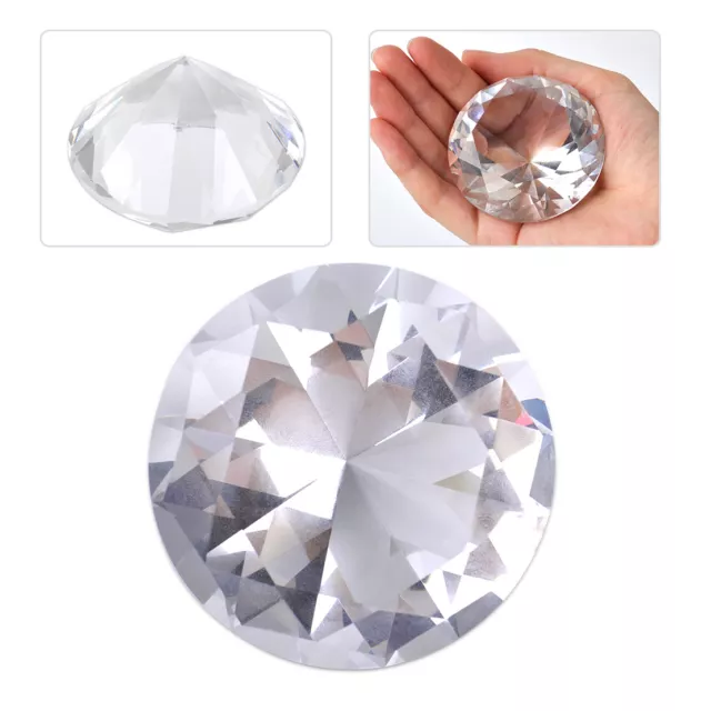 60mm Clear Crystal Glass Cut Giant Diamond Jewelry Paperweight Wedding Deco Gift