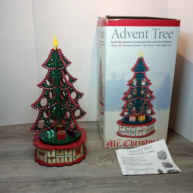 MR. CHRISTMAS MUSICAL Advent Calendar Tree with Gifts, 25 Songs WORKS