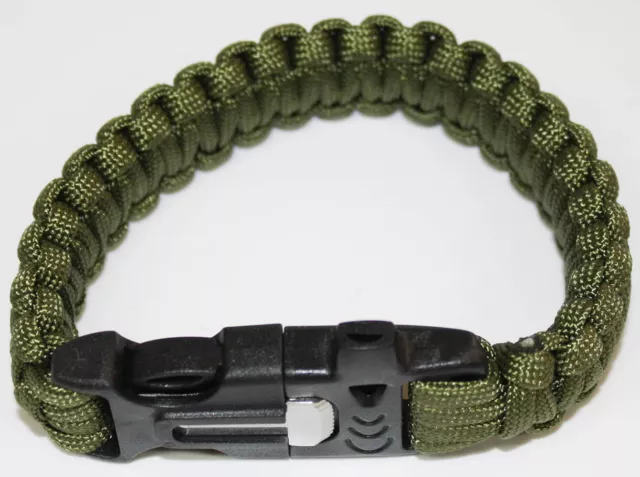 Highlander Paracord Pulsera Con Encendedor Y Silbato de Emergencia CS197 Verde