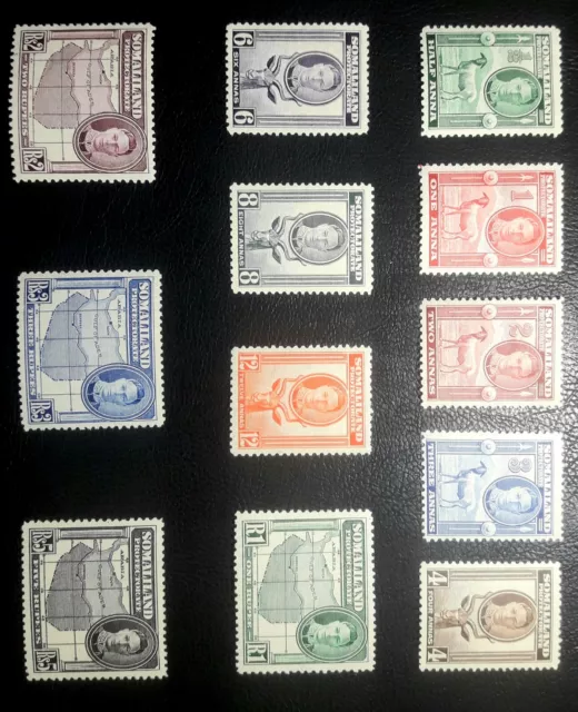 Somaliland protectorate 1942 mint set of 12 to 5Rs, sg105-116. full face.vf QP37