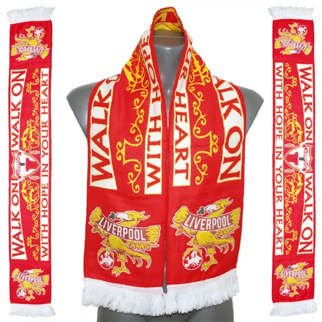 Liverpool FC YNWA Walk On With Hope in Your Heart Scarf Fantastic Gift Memento