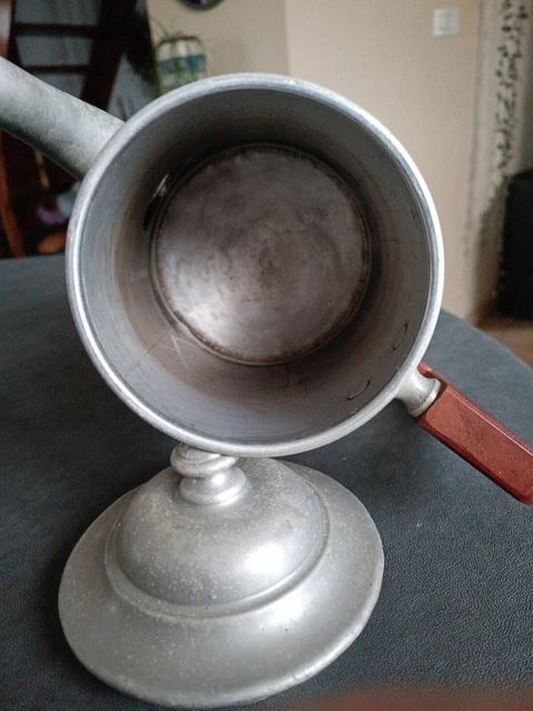 Cafetière Ancienne Tournus + Passoire Vintage En Aluminium - Duo De Charme Pour La Cuisine