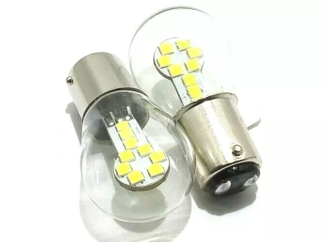 Lampada Led Stop Posizione Auto 12V Vetro Bianco BAY15D 1157 P21/5W 18 SMD 3030*