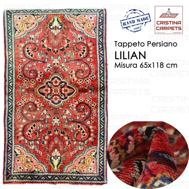 Tappeto Orientale Persiano Annodato a mano LILIAN 65X118 cm  W1