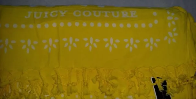 JUICY COUTURE BEACH TOWEL bandana COVER UP SARONG YELLOW NEW rare 3