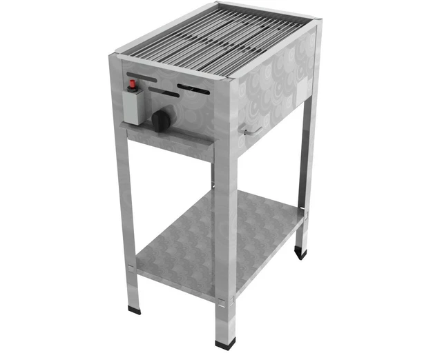 K+F Profi Edelstahl Wurstbräter Gastro Gas Grill Imbiss 1-flammig 3,6 KW Rost