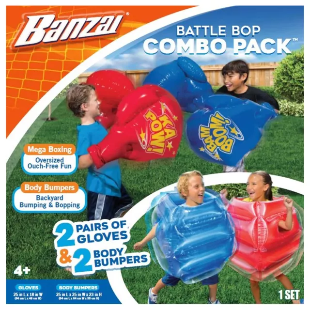 Banzai Battle Bop Combo Pack w/ Gloves & Body Bumpers, 2 Pairs Each (Used)