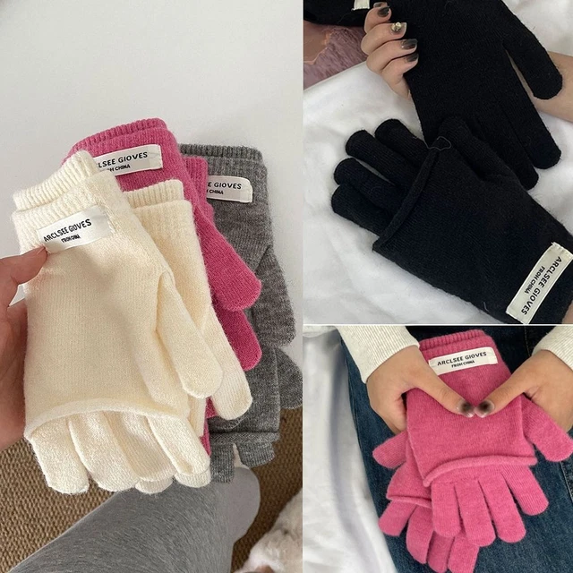 Guanti Lavorati a Maglia Imitazione Cashmere Ragazze Guanti Outdoor Ciclismo