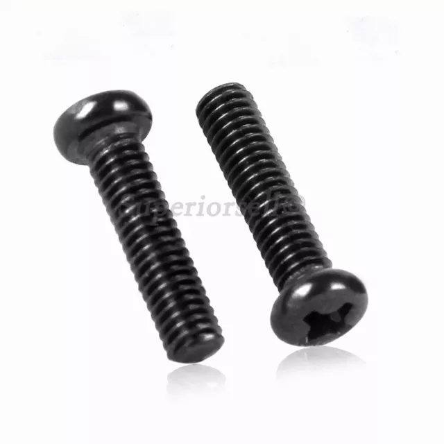 Black Zinc Steel Phillips Round Pan Head Machine Screw M2 M2.5 M3 M4