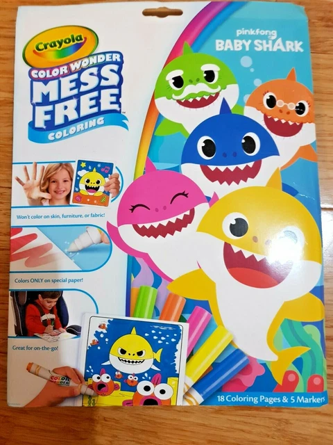 BABY SHARK PINKFONG Crayola Color Wonder Mess Free Colouring Pack ...