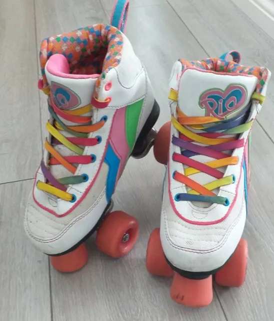 SFR Rio Roller Skates Candi Size UK 2 / EU 34 - Rainbow Multi-coloured