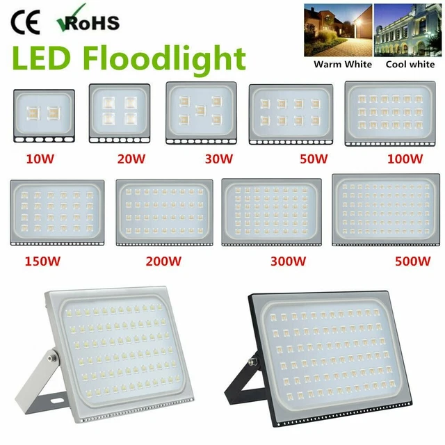 230V 10W 20W 30W 500W LED Flutlicht Fluter Strahler SMD Außen Scheinwerfer IP65