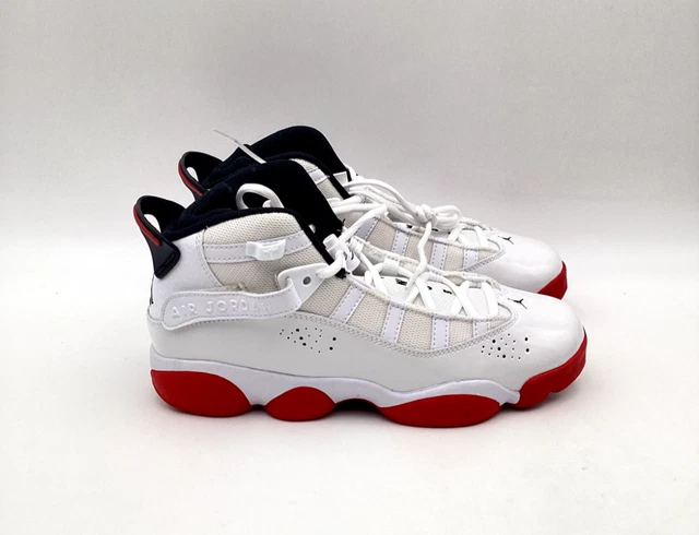 JORDAN 6 RINGS GS White University Red Kids Size 5.5 Jumpman