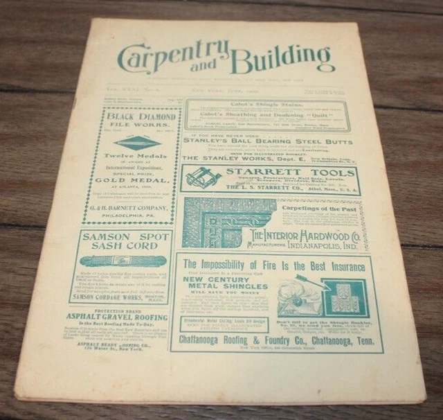 Antique June 1909 CARPENTRY & BUILDING MAGAZINE Architecture TOOLS Ads++