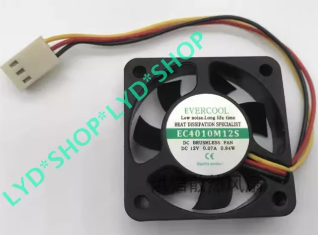 1pc for EVERCOOL EC4010M12S 4010 12V 0.07A cooling air 3-wire brand new