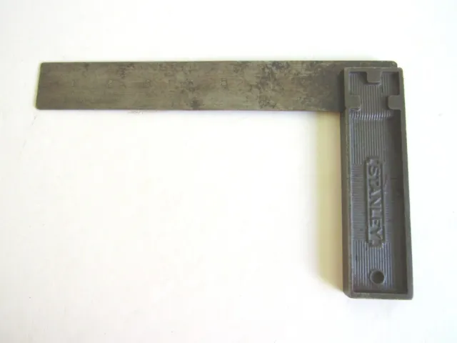 Vintage STANLEY No. 12 8-INCH Try Square. All Metal. Made in U.S.A. Used.