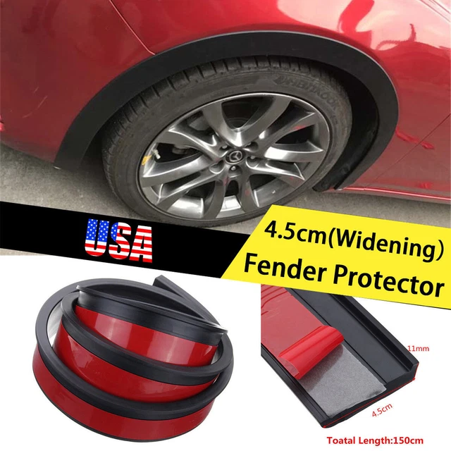 FENDER FLARES RUBBER Guard Black Front + Rear Universal Flexible Car