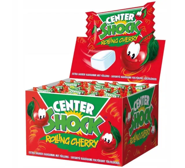 Chupa Chups Center Shock Rolling Cherry Liquid Filled Sour Bubble Gum