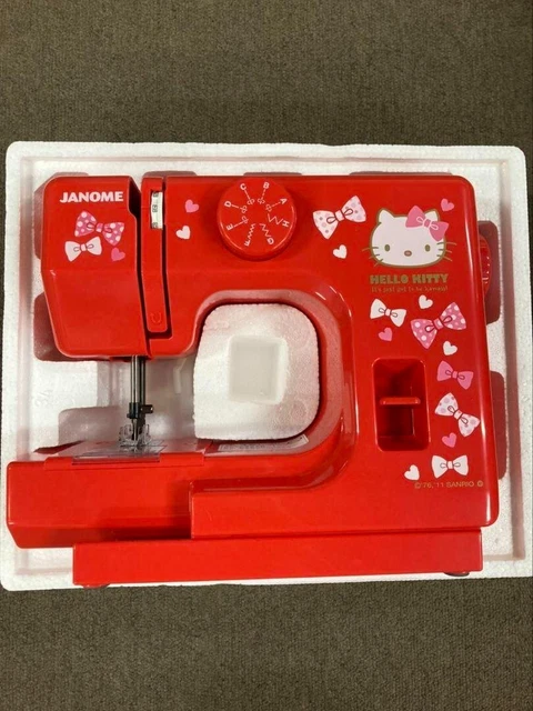 Janome Hello Kitty Compact Electric Sewing Machine KT-R 100V Red Sanrio