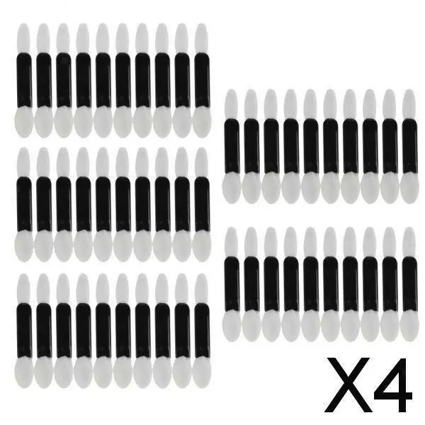 4X Set di 50 pennelli in spugna per ombretti cosmetici ovali a doppia punta