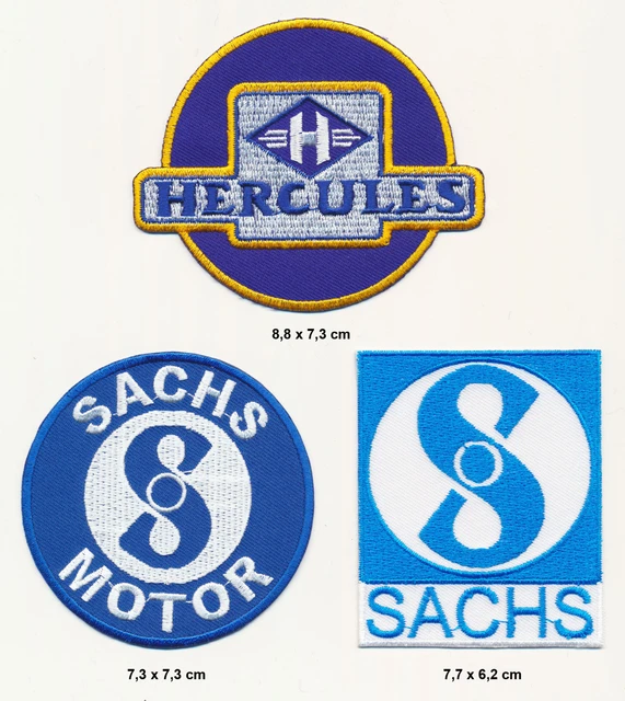 HERCULES SACHS Aufnäher Aufbügler Patch 3 Stück Motorrad Mofa Fichtel Motoren