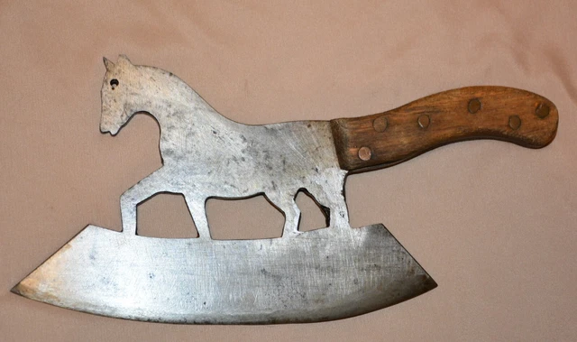 Antique German Horse Figural/Zoomorphic Cleaver made by blacksmith, 19th Century