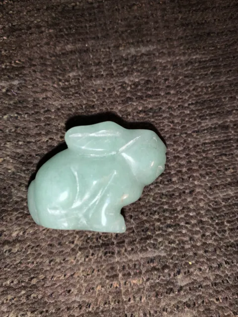Jade Chinese Astrology Rabbit Figure Approx. 1” Tall