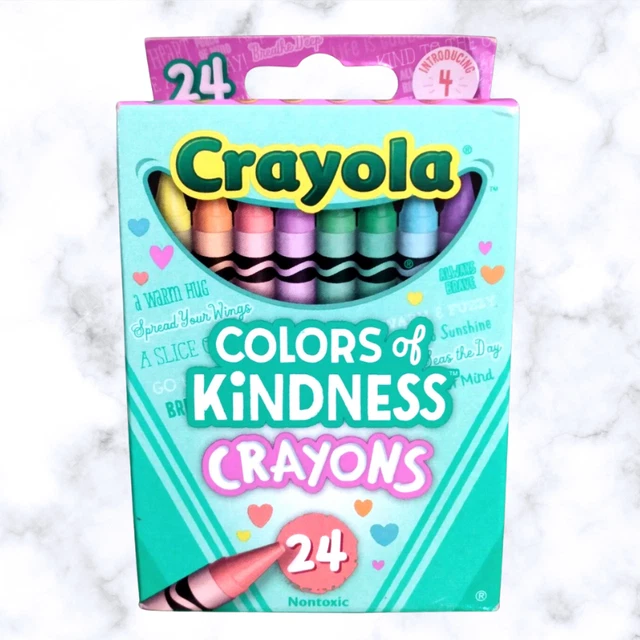 CRAYOLA COLORS OF Kindness Crayons, Assorted, 24/Pack. 4 New Colors