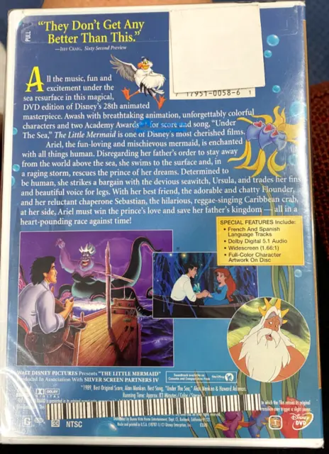 Walt Disney THE LITTLE MERMAID DVD Animation Ariel Limited Edition RARE Sealed
