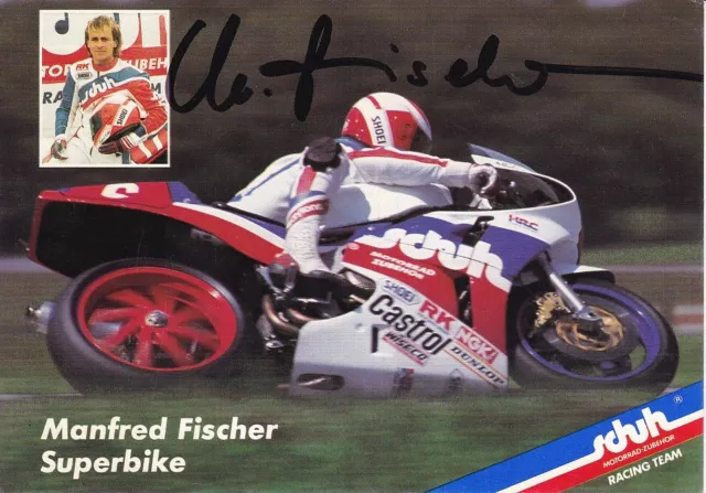 uralte AK Autograph Rennfahrer Manfred Fischer Deutschland Superbike //27