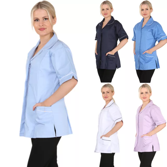 Ladies Tunic Shirts Women  Healthcare Nursing Nhs Blouse Work Uniform Carers Top