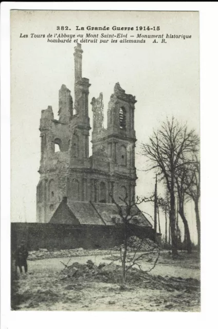 CPA - Carte postale -France - Verdum-Ruine de guerre de l'abbaye du Mont St Eloi