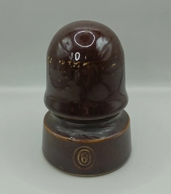 Vintage B Large Ceramic Porcelain Brown Insulator 4 Inch Tall