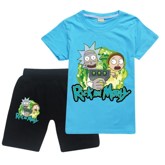 Nuovi pantaloncini ragazzi ragazze Rick and morty t-shirt estate casual set bambini regalo di compleanno 9