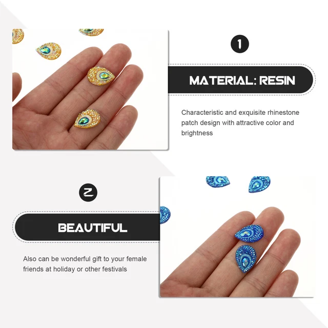 100PCS Flache Rückseite Teardrop Nähen Patch Strass Nähen Beadds 4