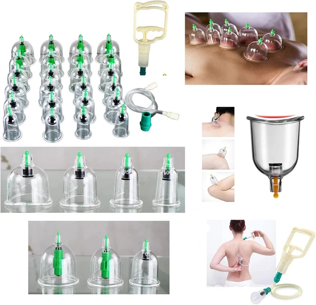 Abc Ensemble de Ventouses à Vide Massage Avec 24 Ventouses M016