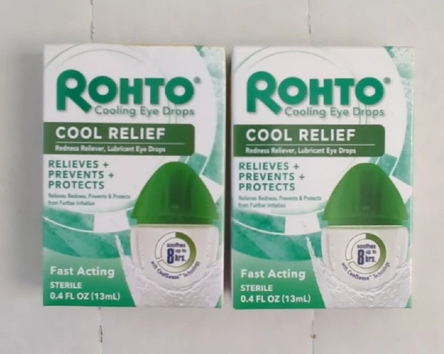 2 PACK ROHTO Lubricant Eye Drops Redness Relief Cooling 0.4oz Each 2024