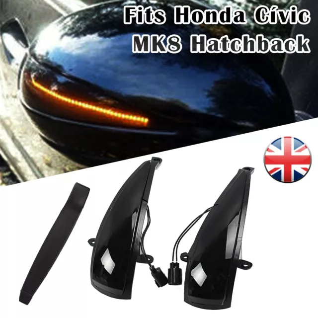 2x LED Dynamic Side Mirror Turn Signal Light For Honda Civic 8th 06-11  Hatchback