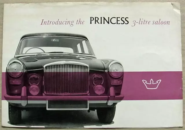 PRINCESS 3 LITRE SALOON Vanden Plas Coachwork LF Car Sales Brochure 1960 #1849