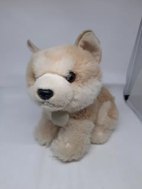 AURORA MIYONI Stuffed Plush Toy AKITA Soft Puppy Dog Plushie Tan Cream