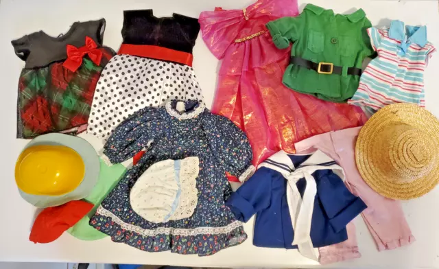14 pc Assortment of Doll Clothes (Dresses,hats,jackets,pants) 15-18" Dolls