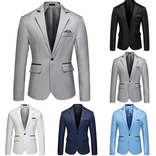 Classic Men's Formal Business Suit Blazer Wedding Party Slim Fit Jacket