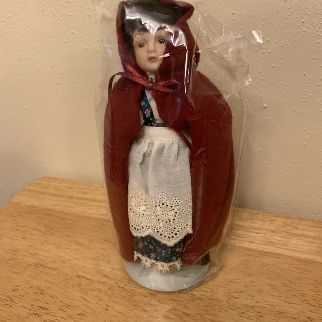 Vintage Little Red Riding Hood Avon 1985 Fairy Tale Porcelain Doll NIB
