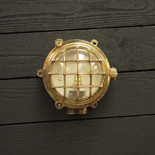 Refurbished Reclaimed Old Nautical Cargo Ship Wall Mount Ceiling Deck Light
