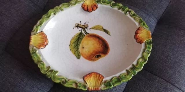 Piatto da portata Ceramica di Bassano motivo frutti  maiolica porta antipasti