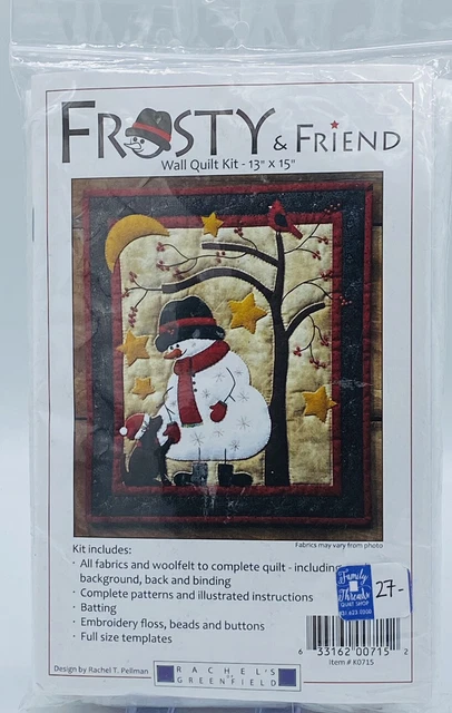 "Nuevo kit artesanal de edredón de pared Frosty & Friend de Rachel's of Greenfield 13"" x 15"