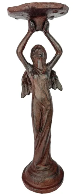 Vintage Art Nouveau Cast Iron Angel Candle Holder