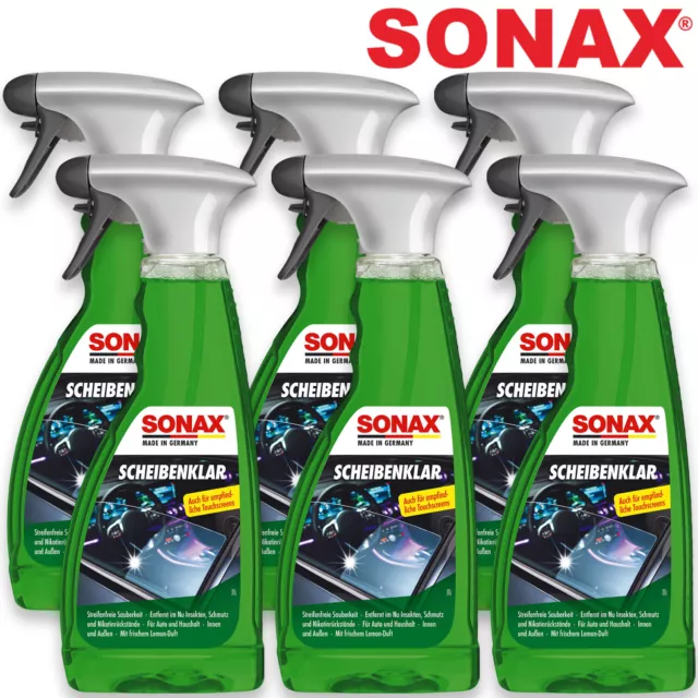6x SONAX Scheibenklar Scheibenreiniger Nikotinentferner Innen Glasreiniger 500ml