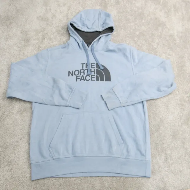 The North Face Mens Pullover Hoodie Drawstring Long Sleeve Logo Blue Size Medium