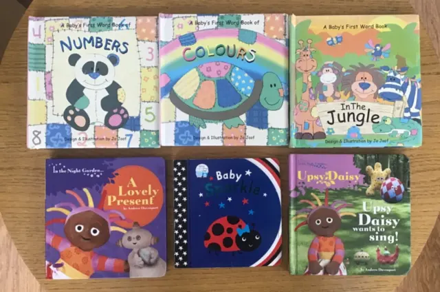 Paquete de libros de mesa para bebé colores/números primeras palabras etc x6 en muy buen estado